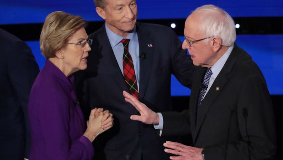 ‘Awkward Moment’ Between Warren and Bernie at Debate Triggers Dem Implosion Over ‘Sexism’ Claims